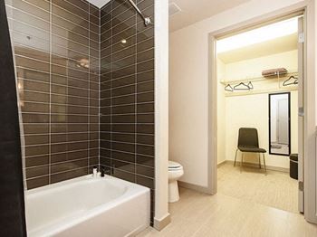 Ceramic tile in bath spaces